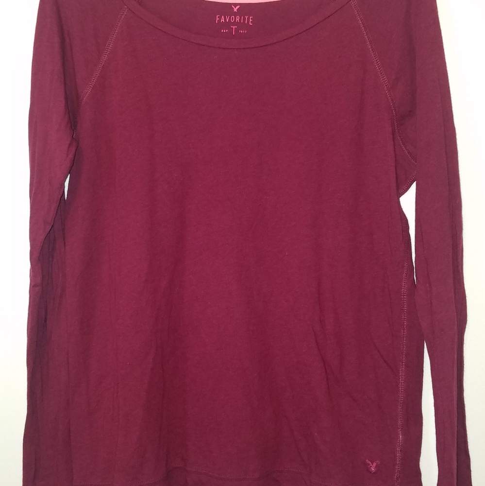 AE burgundy long sleeve t-shirt